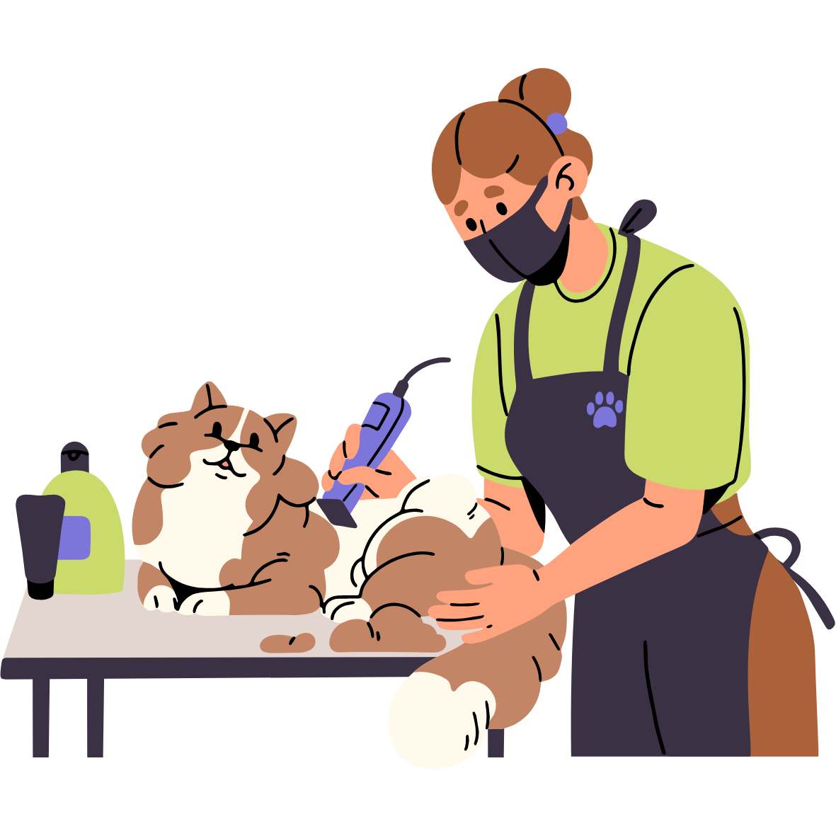 Cat Getting Groomed